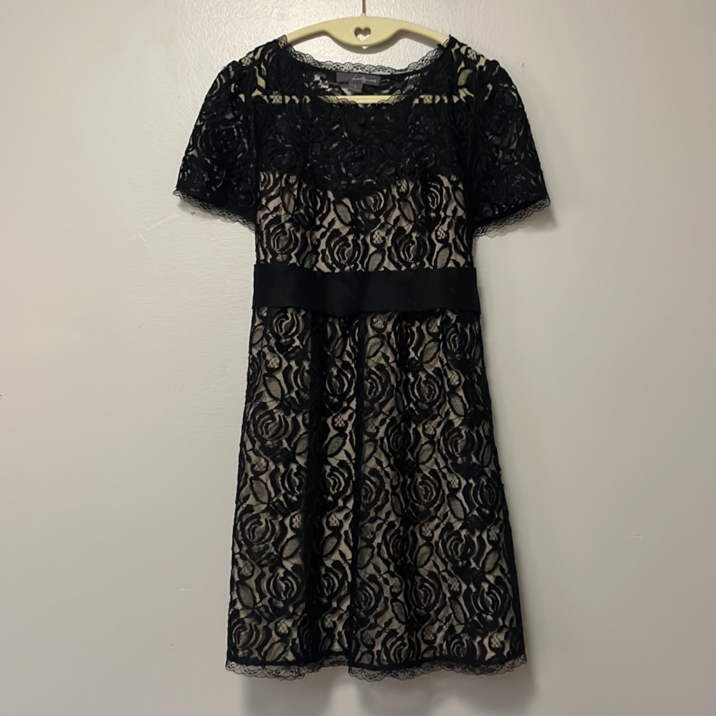 Pretty Lace Dress. Off White Lining. Size Small